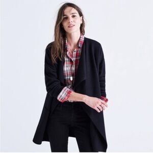 Madewell Meridian Sweater-Jacket Black XXS/S Merino Wool Women’s Open Front